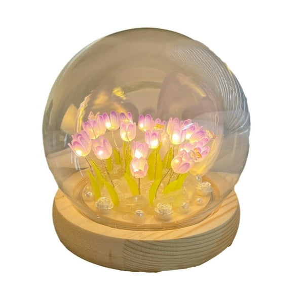 Lampara de luces led cupula con tulipanes