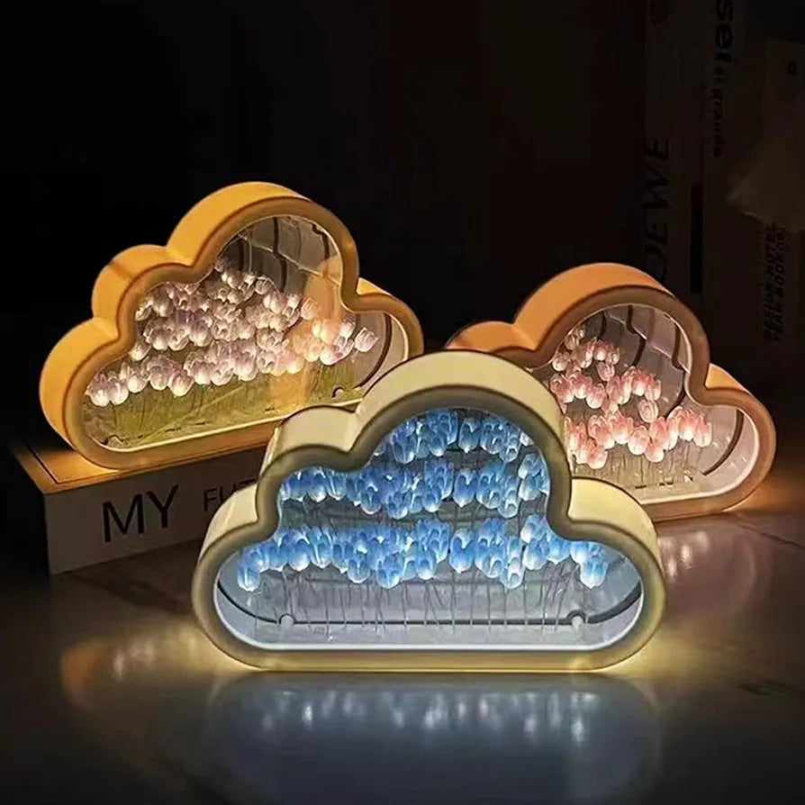 Lampara de luces led tulipanes infinitos en forma de nube