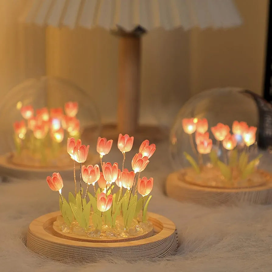 Lampara de luces led cupula con tulipanes