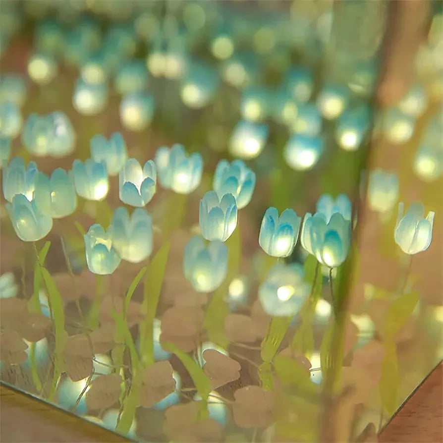 Lampara de luces led Tulipanes infinitos en forma de cubo