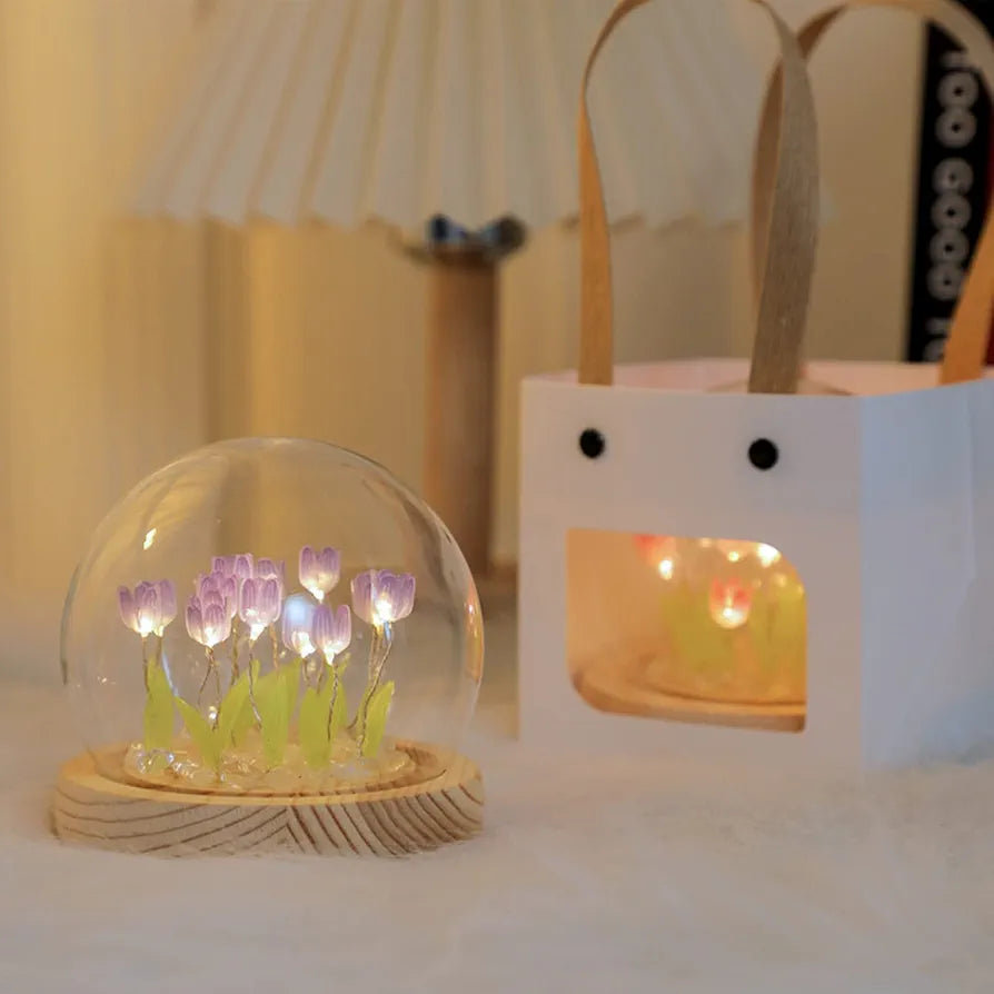 Lampara de luces led cupula con tulipanes