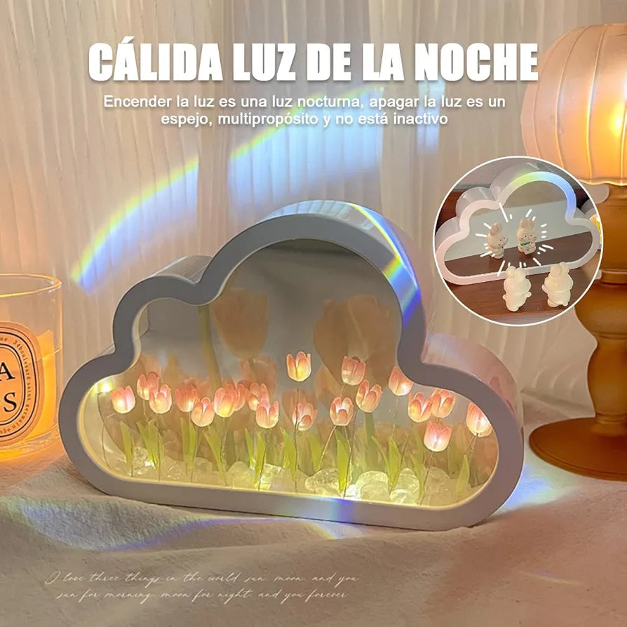 Lampara de luces led tulipanes infinitos en forma de nube