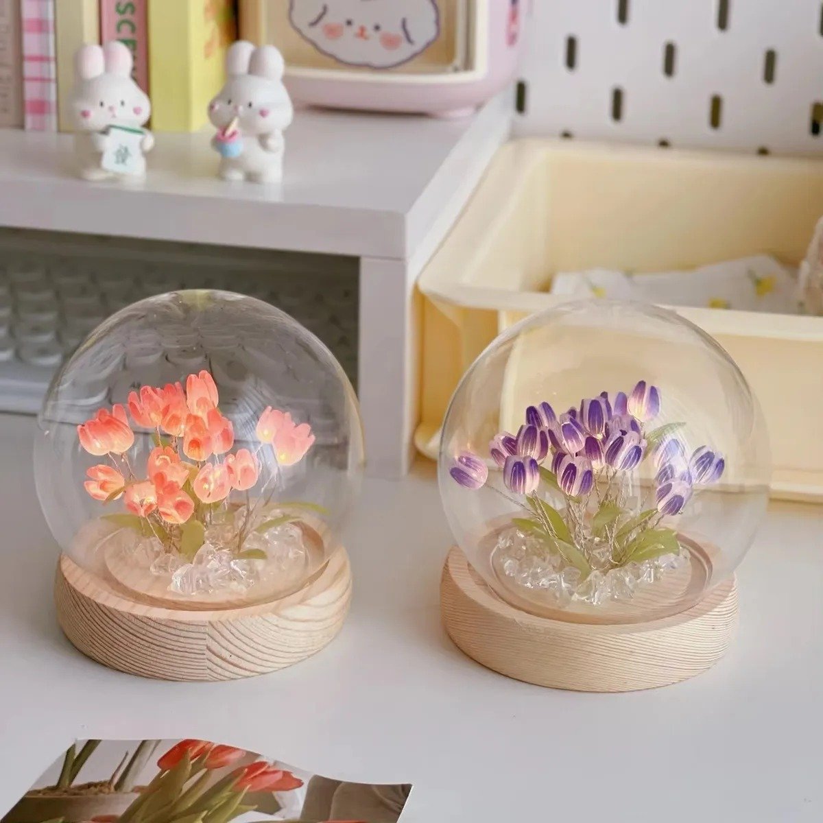 Lampara de luces led cupula con tulipanes
