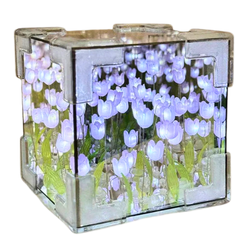 Lampara de luces led Tulipanes infinitos en forma de cubo
