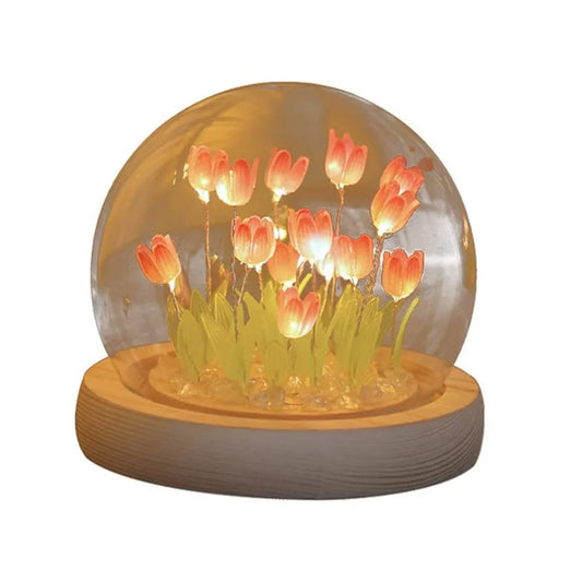 Lampara de luces led cupula con tulipanes