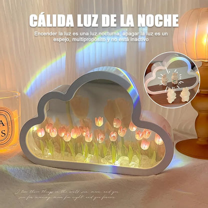 Lampara de luces led tulipanes infinitos en forma de nube